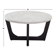 Pemberly Row Modern / Contemporary White Marble Top Cocktail Table