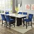Pemberly Row Contemporary 5-piece Rectangle Counter Set with Blue Chairs