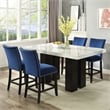 Pemberly Row Contemporary 5-piece Rectangle Counter Set with Blue Chairs