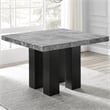 Pemberly Row Engineered Wood Contemporary Square Gray Marble Top Table