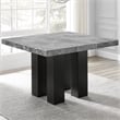 Pemberly Row Engineered Wood Contemporary Square Gray Marble Top Table