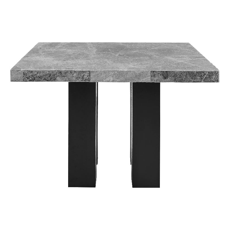 Pemberly Row Engineered Wood Contemporary Square Gray Marble Top Table