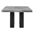Pemberly Row Engineered Wood Contemporary Square Gray Marble Top Table