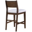 Pemberly Row Polyester Fabric Contemporary Counter Chair in Brown