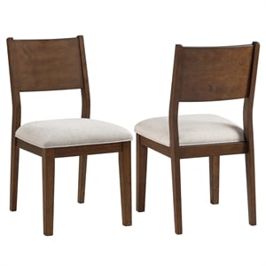 Pemberly Row Contemporary Cushioned Seat Side Chair in Brown