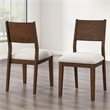Pemberly Row Contemporary Cushioned Seat Side Chair in Brown