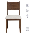 Pemberly Row Contemporary Cushioned Seat Side Chair in Brown