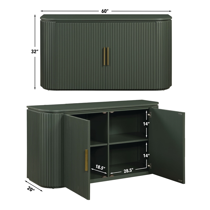 Pemberly Row Engineered Wood Modern / Contemporary Server in Green
