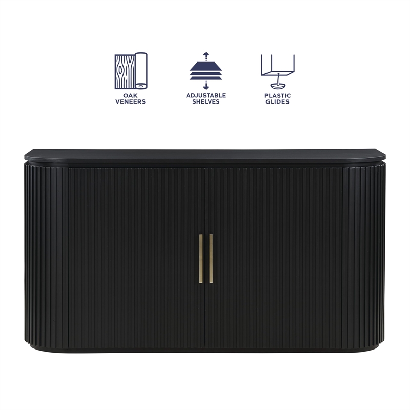 Pemberly Row Engineered Wood Modern / Contemporary Server in Black