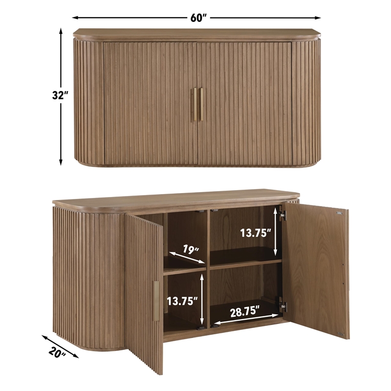 Pemberly Row Engineered Wood Modern / Contemporary Server in Brown