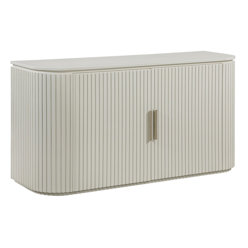 Pemberly Row Engineered Wood Contemporary Server in Ivory Finish