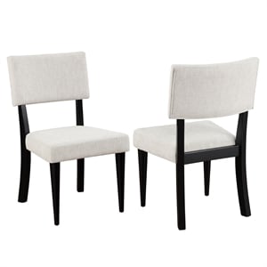 Pemberly Row Polyester Fabric Contemporary Side Chair in Black