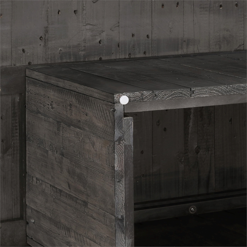 Pemberly Row Iron Modern / Contemporary Coffee Table in Gray