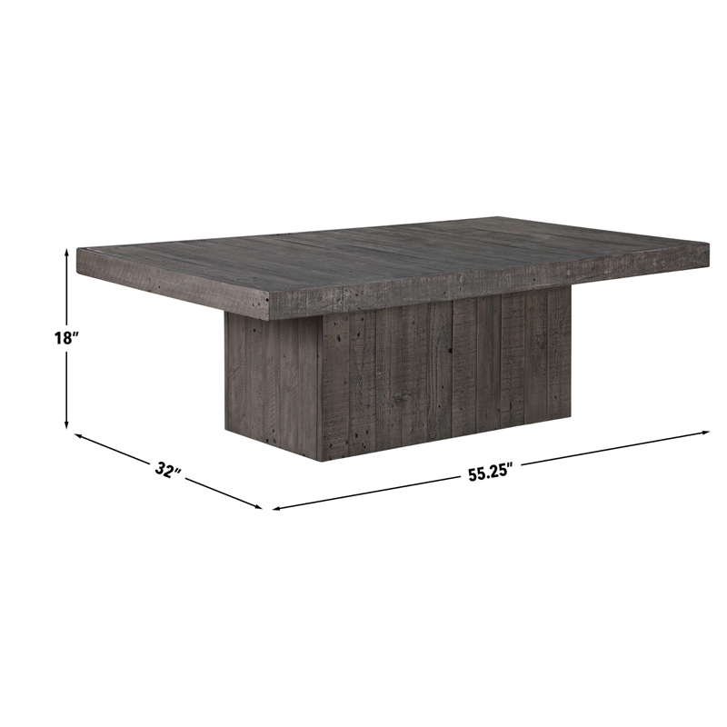Pemberly Row Iron Modern / Contemporary Coffee Table in Gray