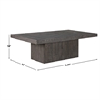 Pemberly Row Iron Modern / Contemporary Coffee Table in Gray