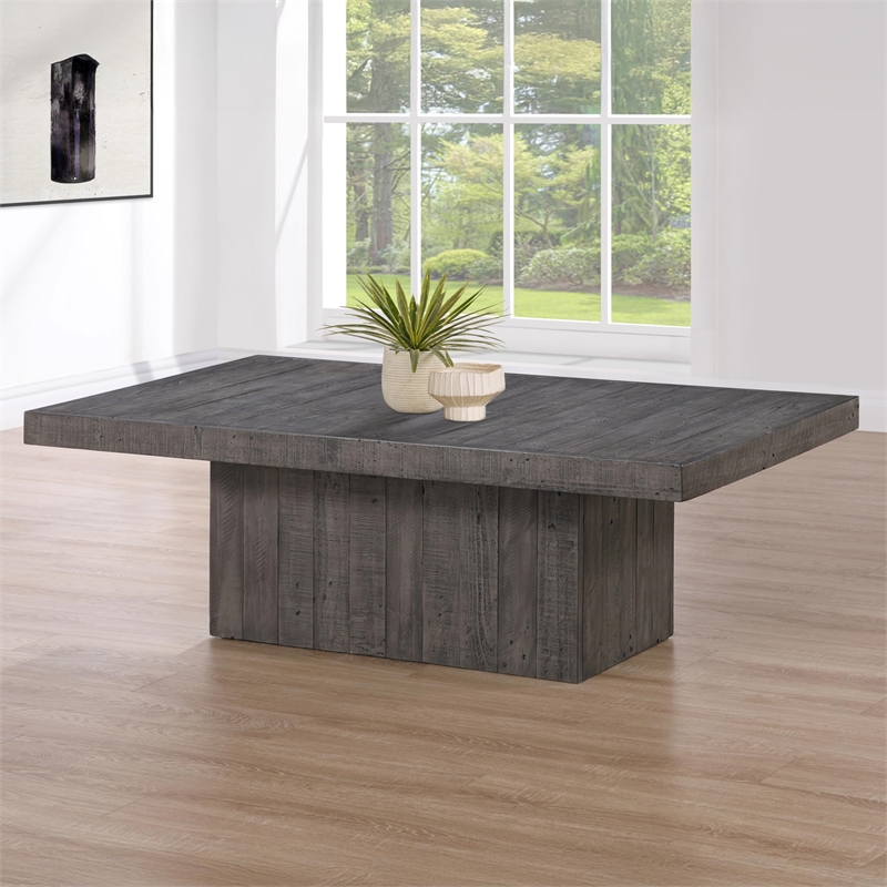 Pemberly Row Iron Modern / Contemporary Coffee Table in Gray