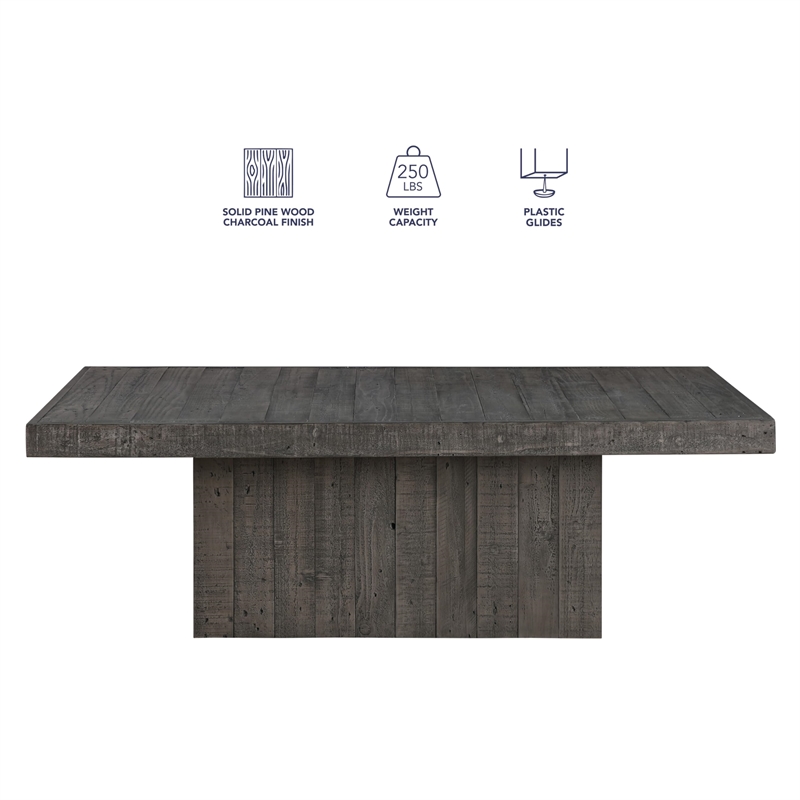 Pemberly Row Iron Modern / Contemporary Coffee Table in Gray