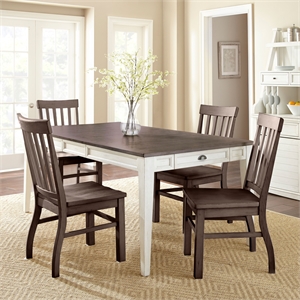 Pemberly Row Engineered Wood Contemporary 5-piece Dining Set in White