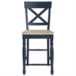 Pemberly Row Wooden Modern / Contemporary Blue Counter Chair