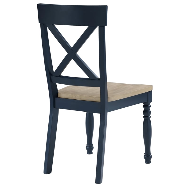 Pemberly Row Wood Modern / Contemporary Blue Finish Side Chair
