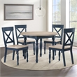 Pemberly Row Wood Modern / Contemporary Blue Finish Side Chair