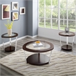 Pemberly Row Engineered Wood Contemporary 3-piece Coffee Table Set in Brown