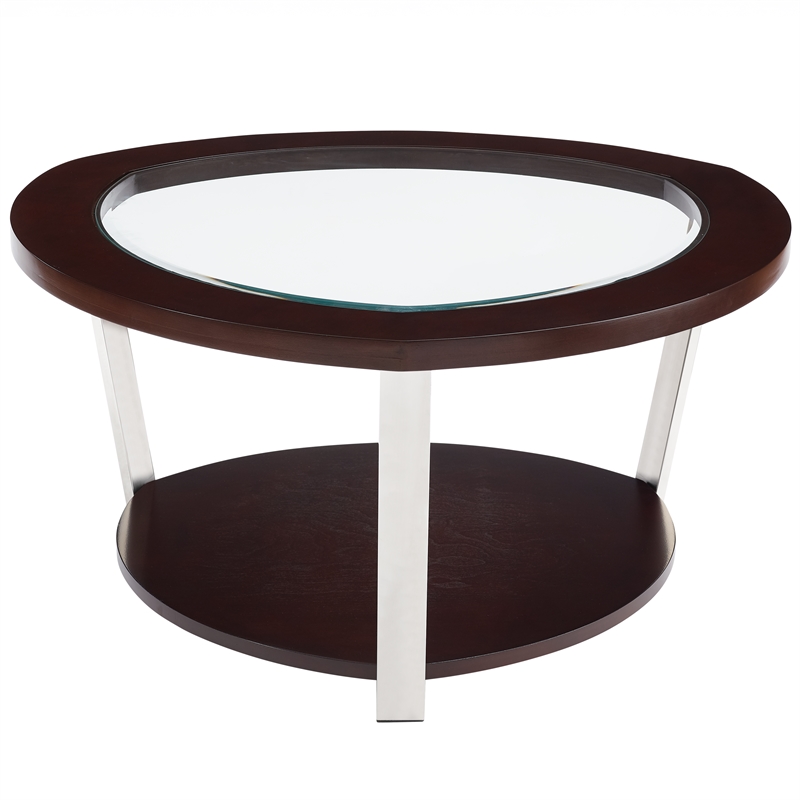 Pemberly Row Engineered Wood Contemporary 3-piece Coffee Table Set in Brown