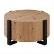 Pemberly Row Modern / Contemporary Faux Wood Cocktail Table in Tan