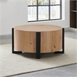 Pemberly Row Modern / Contemporary Faux Wood Cocktail Table in Tan