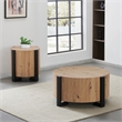 Pemberly Row Modern / Contemporary Faux Wood Cocktail Table in Tan