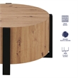 Pemberly Row Modern / Contemporary Faux Wood Cocktail Table in Tan