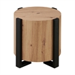 Pemberly Row Modern / Contemporary Faux-Wood Round End Table in Tan