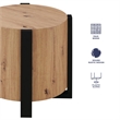 Pemberly Row Modern / Contemporary Faux-Wood Round End Table in Tan