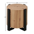 Pemberly Row Modern / Contemporary Faux-Wood Round End Table in Tan