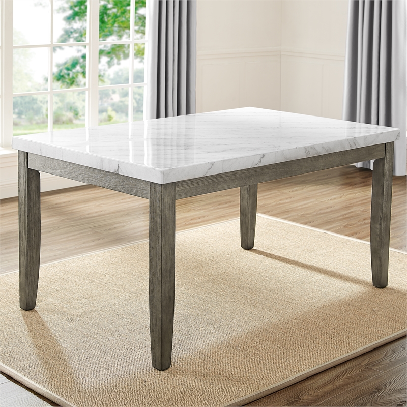 Pemberly Row Contemporary 5-piece Complete Dining Set in White