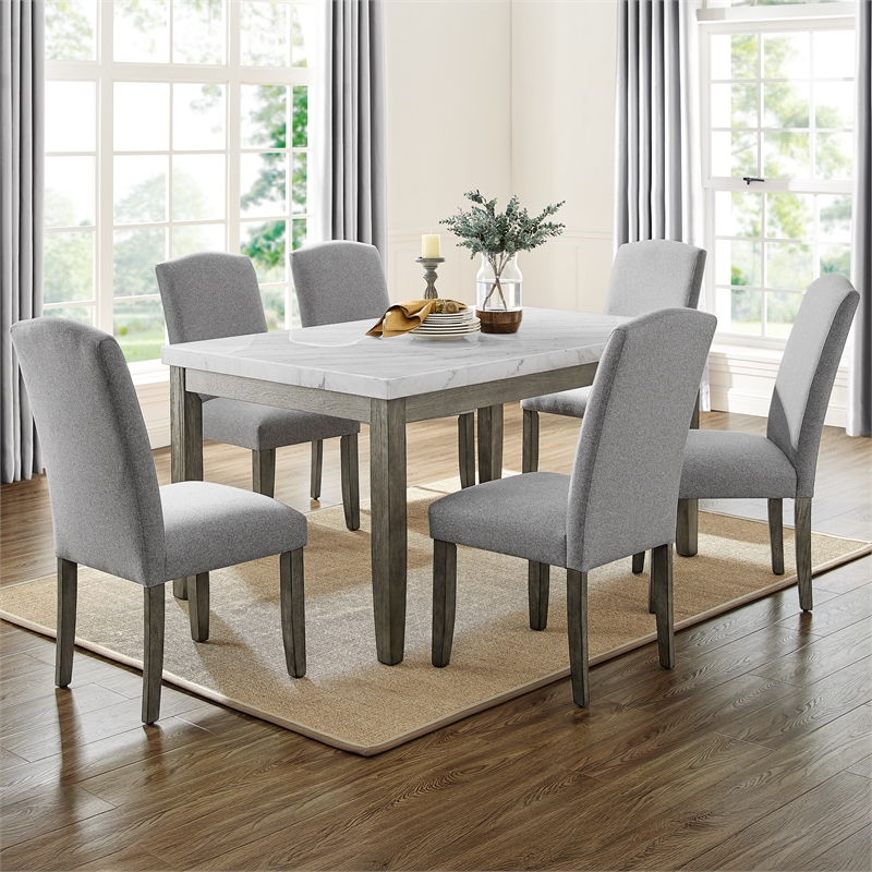 Pemberly Row Contemporary 5-piece Complete Dining Set in White