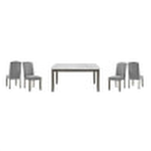 Pemberly Row Contemporary 5-piece Complete Dining Set in White