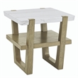 Pemberly Row Engineered Wood Contemporary White Marble Top End Table