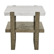 Pemberly Row Engineered Wood Contemporary White Marble Top End Table
