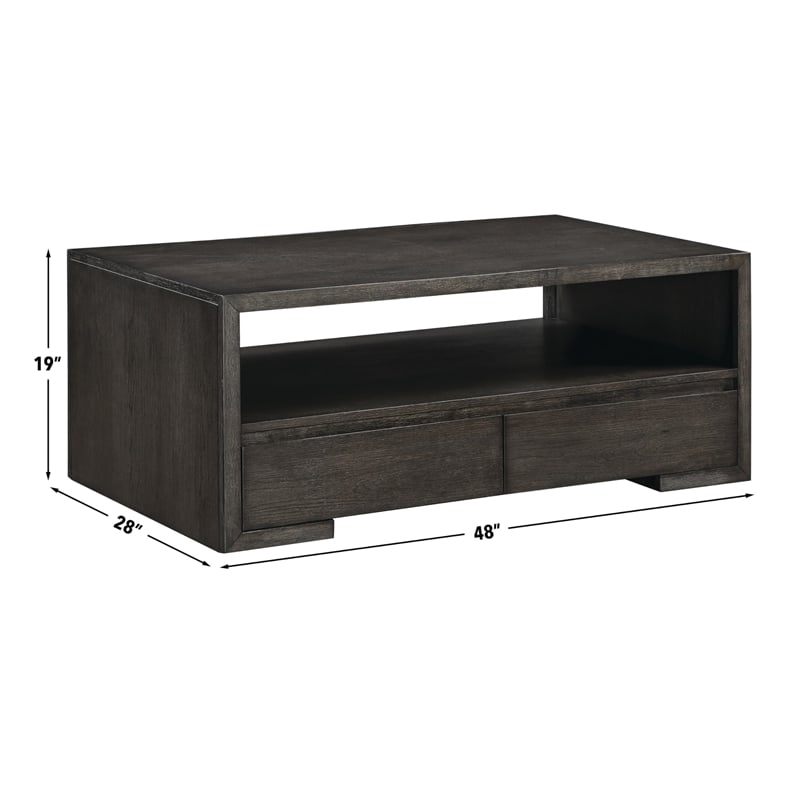 Pemberly Row Wood Modern / Contemporary Cocktail Table in Brown