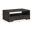 Pemberly Row Wood Modern / Contemporary Cocktail Table in Brown