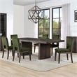 Pemberly Row Extendable Dining Table with 4 Emerald Side Chairs