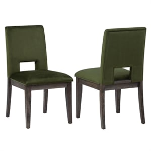 Pemberly Row Modern / Contemporary Side Chair in Green Velvet