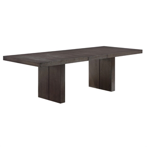Pemberly Row Contemporary 78-96&quot Dining Table with 18&quot Leaf in Brown