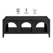 Pemberly Row Wood Modern / Contemporary Coffee Table in Black
