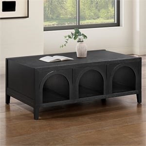 Pemberly Row Wood Modern / Contemporary Coffee Table in Black