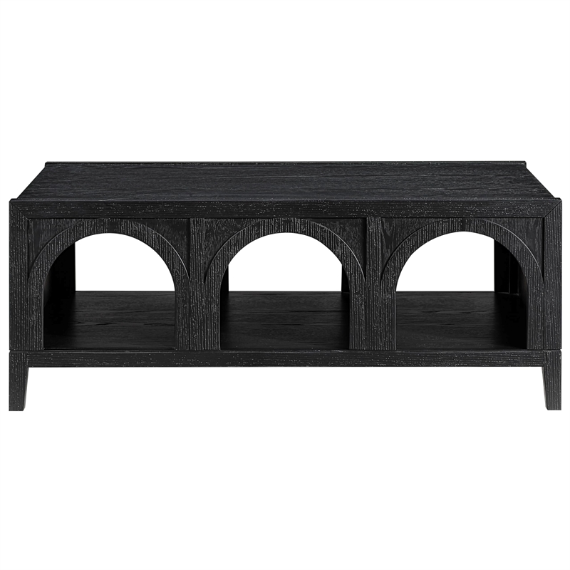 Pemberly Row Wood Modern / Contemporary Coffee Table in Black