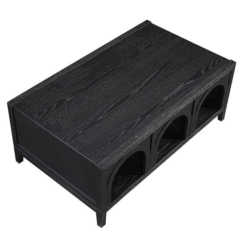 Pemberly Row Wood Modern / Contemporary Coffee Table in Black
