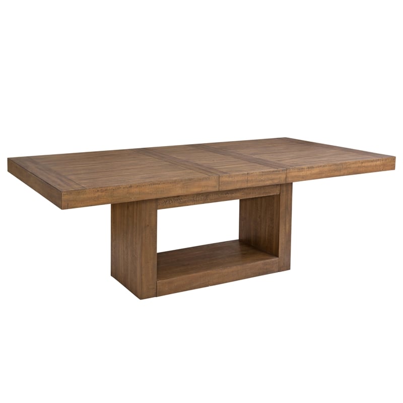 Pemberly Row Contemporary Dining Table and 6 Chairs in Brown