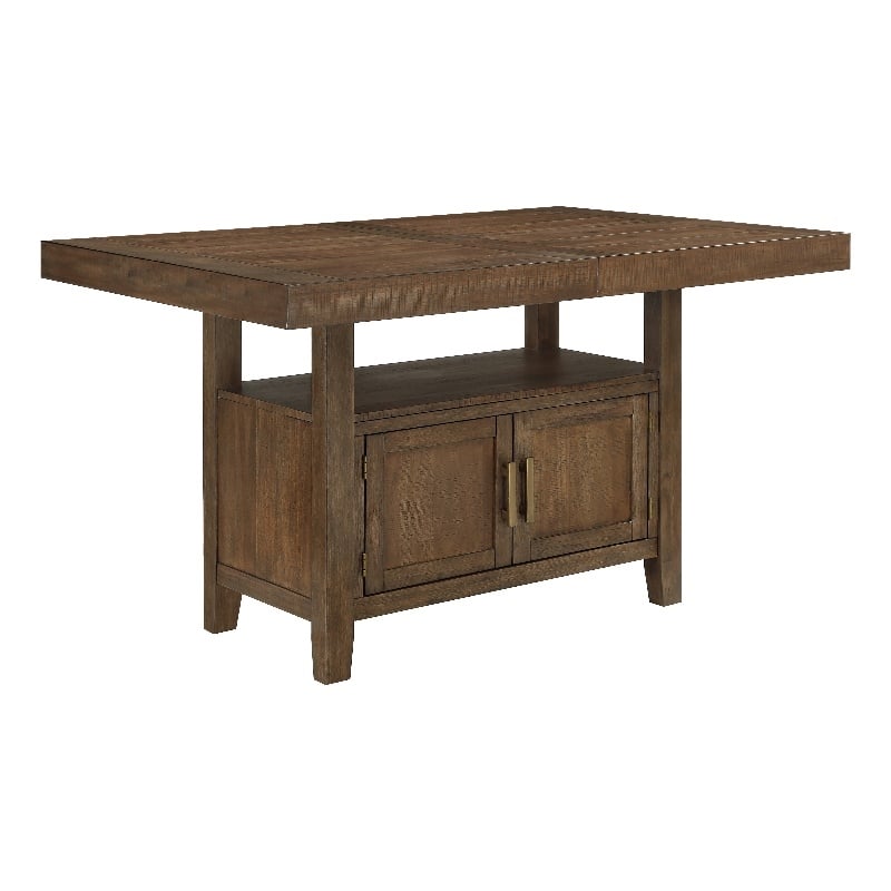 Pemberly Row Engineered Wood Contemporary Counter Table in Brown